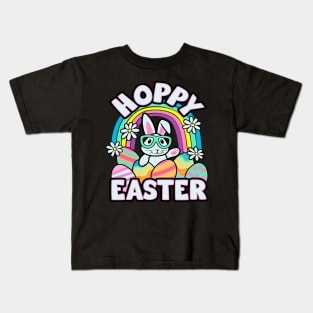 Hoppy Easter Bunny Rabbit Easter Eggs Happy Easter Kids T-Shirt